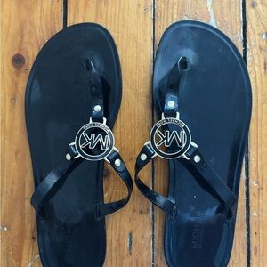Michael Kors Glossy Black Sandals